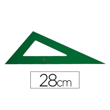 ESQUADRO PLASTICO VERDE TRANSP 28 CM