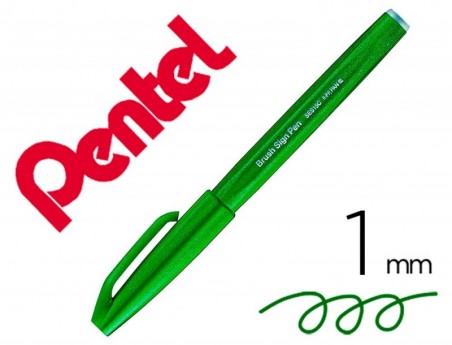 10un CANETA PINCEL PENTEL TOUCH PARA CALIGRAFIA COR VERDE AZ