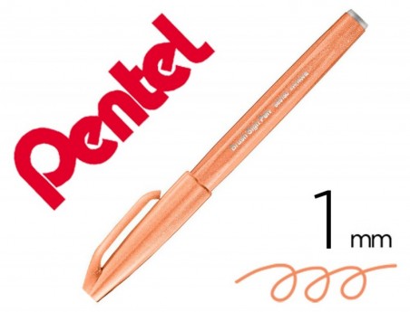 10un CANETA PINCEL PENTEL TOUCH PARA CALIGRAFIA COR CASTANHO