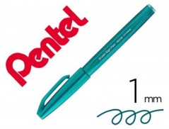 10un CANETA PINCEL PENTEL TOUCH PARA CALIGRAFIA COR VERDE TU