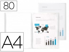 CAPA CATALOGO LIDERPAPEL 80 BOLSAS POLIPROPILENO DIN A4 TRAN