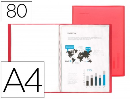 CAPA CATALOGO LIDERPAPEL 80 BOLSAS POLIPROPILENO DIN A4 VERM