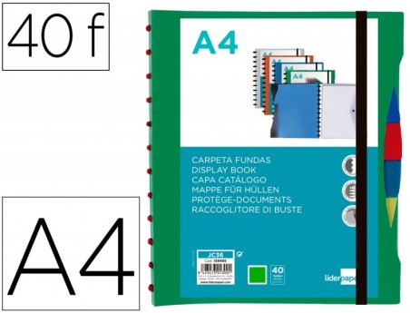 PASTA LIDERPAPEL A4 COM 40 BOLSAS INTERCAMBIAVEIS 5 SEPARADO