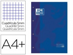 RECARGA COR 1 OXFORD DIN A4+ 80 FOLHAS 90 GR QUADRICULA 5 MM