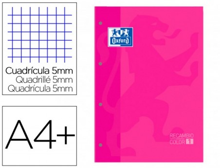RECARGA COR 1 OXFORD DIN A4+ 80 FOLHAS 90 GR QUADRICULA 5 MM