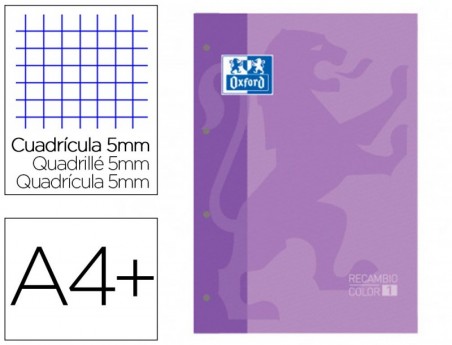 RECARGA COR 1 OXFORD DIN A4+ 80 FOLHAS 90 GR QUADRICULA 5 MM