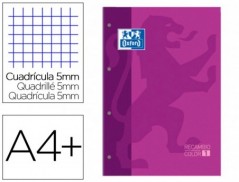 RECARGA COR 1 OXFORD DIN A4+ 80 FOLHAS 90 GR QUADRICULA 5 MM