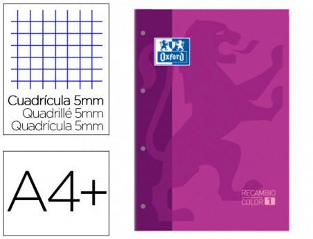 RECARGA COR 1 OXFORD DIN A4+ 80 FOLHAS 90 GR QUADRICULA 5 MM