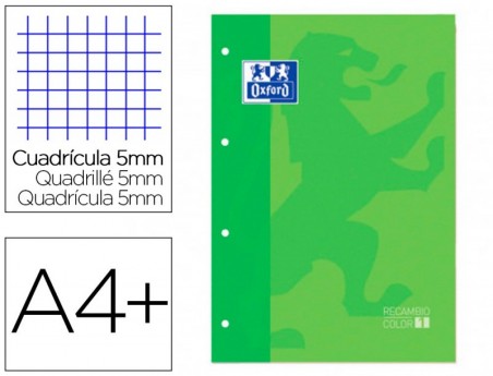 RECARGA COR 1 OXFORD DIN A4+ 80 FOLHAS 90 GR QUADRICULA 5 MM