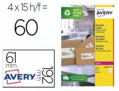 ETIQUETA ADESIVA AVERY PAPEL BRANCO RECICLADO 192X61 MM LASE