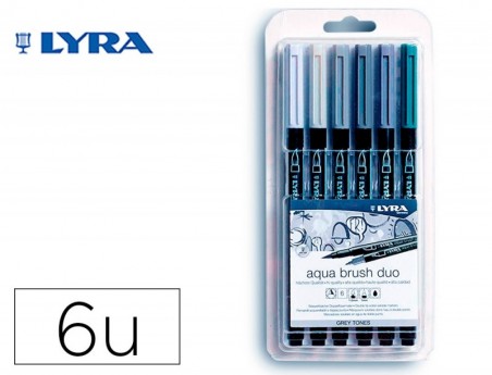 MARCADOR LYRA AQUA BRUSH AGUARELAVEL DUPLA PONTA E PINCEL TO