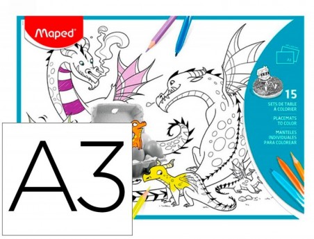 TOALHA PARA PINTAR MAPED INDIVIDUAL DIN A3 PACK DE 15 UNIDAD