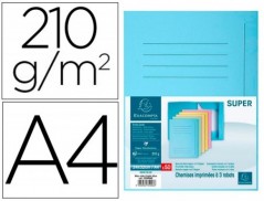 50un CLASSIFICADOR CARTOLINA COM 3 ABAS EXACOMPTA DIN A4 IMP