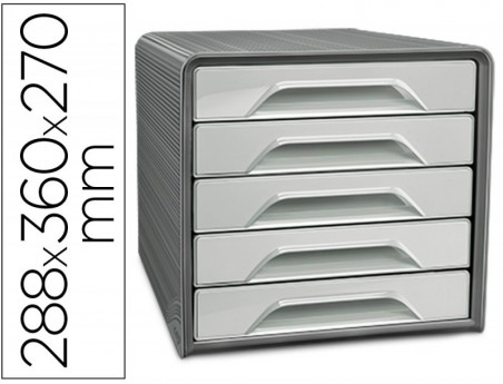 FICHERO CAJONES DE SOBREMESA CEP SMOOVE 5 CAJONES COLOR GRIS