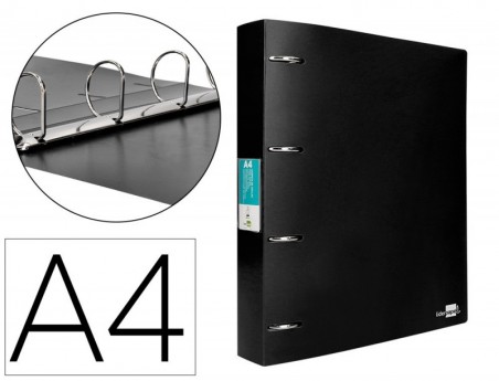 PASTA LIDERPAPEL POLIPROPILENO DIN A4 4 ANEIS MISTOS 40 MM P