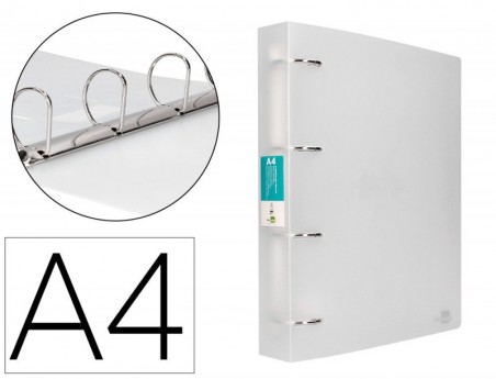 PASTA LIDERPAPEL POLIPROPILENO DIN A4 4 ANEIS MISTOS 40 MM T