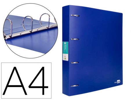 PASTA LIDERPAPEL POLIPROPILENO DIN A4 4 ANEIS MISTOS 40 MM A