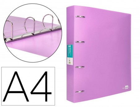 PASTA LIDERPAPEL POLIPROPILENO DIN A4 4 ANEIS MISTOS 40 MM L