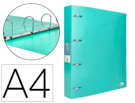 PASTA LIDERPAPEL POLIPROPILENO DIN A4 4 ANEIS MISTOS 40 MM V