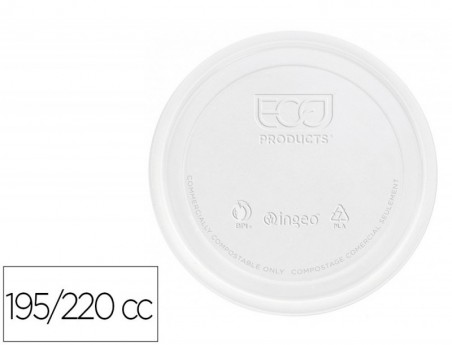 TAMPA DE PLASTICO BIODEGRADAVEL PARA COPO DE 195/220 CC PACK