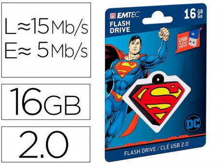PEN DRIVE USB EMTEC FLASH 16 GB USB 2.0 COLLECTOR SUPERMAN