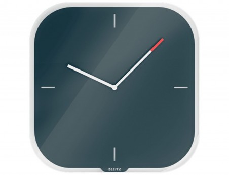 RELOGIO DE PAREDE EM VIDRO LEITZ COSY CINZA