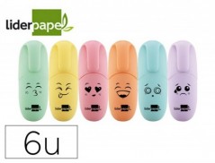 MARCADOR LIDERPAPEL MINI FLUORESCENTE PASTEL ESTOJO DE 6 UNI