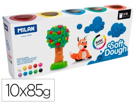PLASTICINA MILAN PARA MODELAR SOFT DOUGH BASIC CAIXA DE 10 F