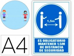 PICTOGRAMA ARCHIVO 2000 OBRIGATORIO MANTER 1,5 M DE DISTANCI