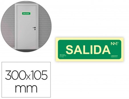 PICTOGRAMA ARCHIVO 2000 SAIDA PVC VERDE LUMINISCENTE 300X105