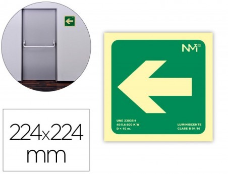 PICTOGRAMA ARCHIVO 2000 SETA ESQUERDA PVC VERDE LUMINISCENTE