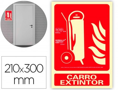 PICTOGRAMA ARCHIVO 2000 CARRO EXTINTOR PVC VERMELHO LUMINISC