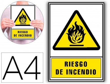 PICTOGRAMA ARCHIVO 2000 RISCO DE INCENDIO PVC AMARELO LUMINI