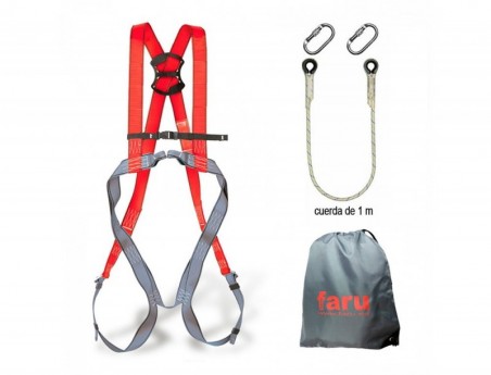 CONJUNTO ANTI-QUEDA FARU ARNES P30F + CORDA C170 + 2 MOSQUET