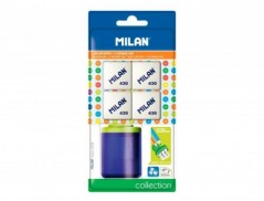 APARA LAPIS MILAN COLLECTION PLASTICO 2 USOS + 4 BORRACHAS 4