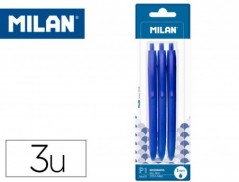 ESFEROGRAFICA MILAN P1 RETRATIL 1 MM TOUCH AZUL BLISTER DE 3