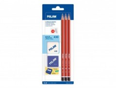 LAPIS DE GRAFITE MILAN HEXAGONAL HB + BORRACHA 430 + APARA L