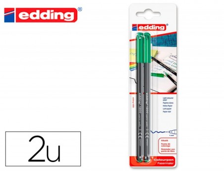 MARCADOR EDDING PONTA FIBRA 1200 VERDE N.4 PONTA REDONDA 0.5
