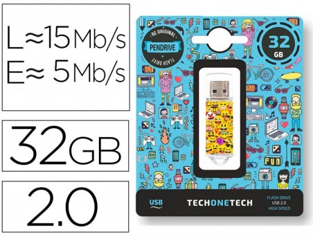 PEN DRIVE USB TECH ONE TECH EMOJITECH EMOJIS 32 GB