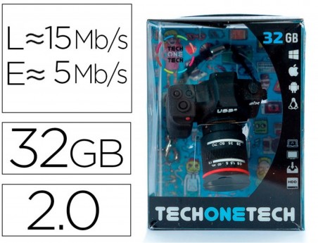 PEN DRIVE USB TECH ONE TECH CAMARA FOTOS DX 32 GB