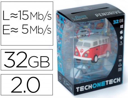 PEN DRIVE USB TECH ONE TECH HIPPY VAN BANG CAMPER 32 GB