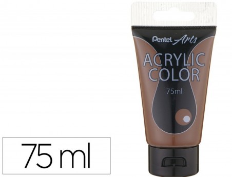 TINTA ACRILICA PENTEL EM TUBO DE 75 ML COR CASTANHO ESCURO