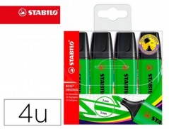 MARCADOR STABILO BOSS FLUORESCENTE 70 VERDE ESTOJO DE 4 UNID