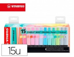MARCADOR STABILO BOSS FLUORESCENTE 70 PASTEL DESKSET ESTOJO