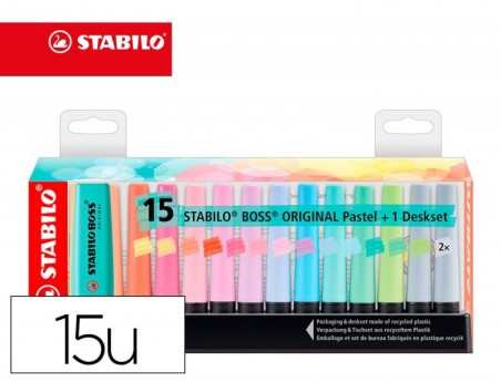MARCADOR STABILO BOSS FLUORESCENTE 70 PASTEL DESKSET ESTOJO