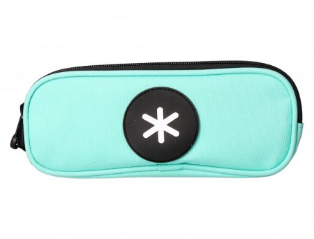 ESTOJO ESCOLAR ANTARTIK DUPLO FECHO COR VERDE MENTA 210X60X8