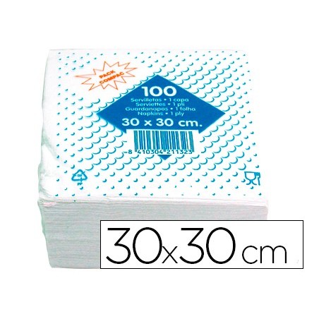 GUARDANAPOS DE ALGODAO, 30X30 CM., PACK 100 - 1
