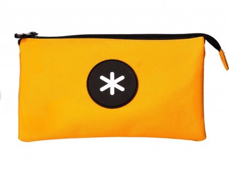 ESTOJO ESCOLAR ANTARTIK TRIPLO FECHO COR MOSTARDA 220X30X120