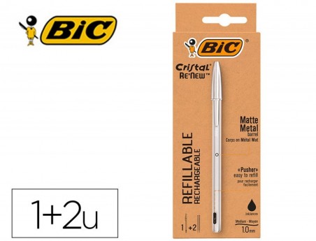 ESFEROGRAFICA BIC CRISTAL RENEW TINTA PRETA PACK DE 1 UNIDAD
