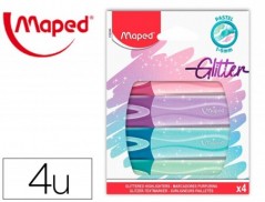 MARCADOR MAPED FLUORESCENTE PEPS PASTEL COM GLITTER ESTOJO D